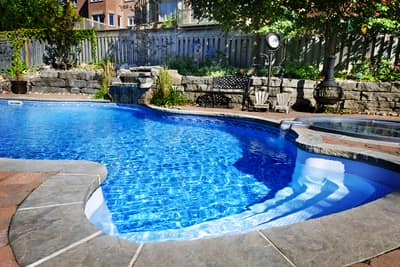 Swimming pools are blue due to visual interpretation of light hitting the water.
