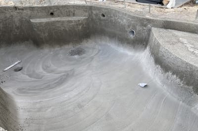 Concrete pools do not have liners.