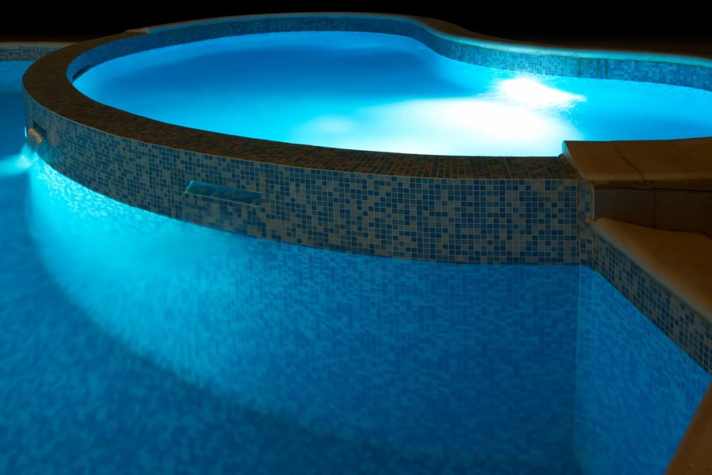 LED lights in pool