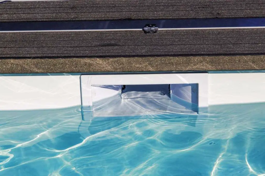 How Far Below The Skimmer Should You Drain A Pool   Blue Pool Skimmer 1024x683 